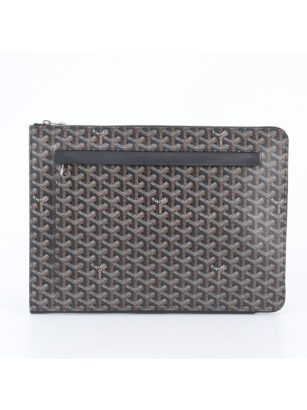 Goyard Sorbonne Herringbone Leather Clutch Pouch Business
